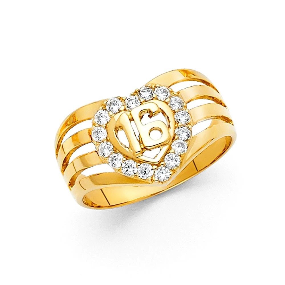 NEW 14K YELLOW GOLD 16 YEARS RING - SIZE 7 (1 of 2)