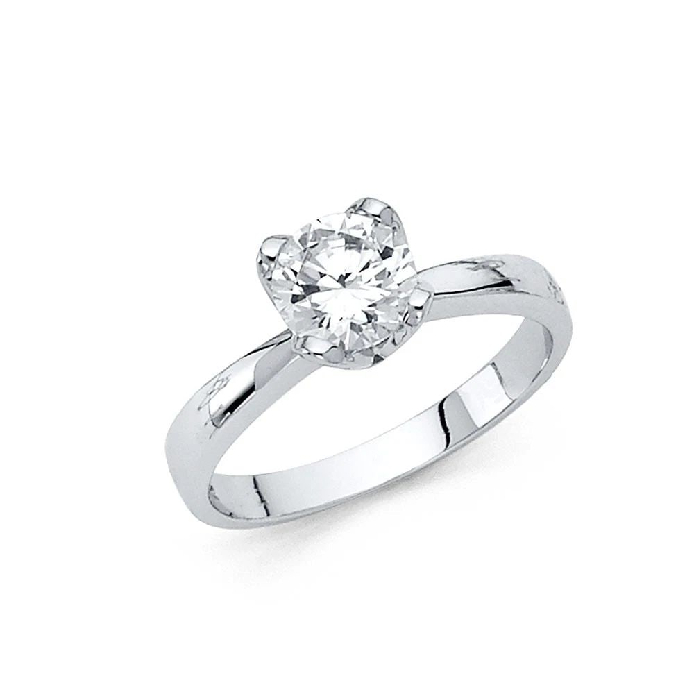 NEW 14K WHITE GOLD ENGAGEMENT RING - SIZE 7: NEW 14K WHITE GOLD ENGAGEMENT RING ENGAGEMENT RING NEW 14K WHITE GOLD WIDTH: 2.5 mm Apx. WEIGHT: 3.1 g