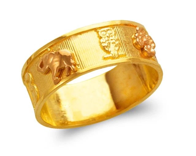NEW 14K TWO TONE GOLD LADIES FROG FASHION RING: NEW 14K TWO TONE GOLD LADIES GOODLUCK FILIGREE RING LADIES GOODLUCK FILIGREE RING NEW 14K TWO TONE GOLD Apx. WIDTH: 7mm Apx. WEIGHT: 3.1g