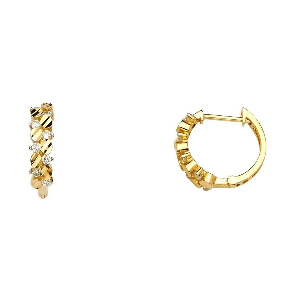 NEW 14K YELLOW GOLD HUGGIES EARRINGS: NEW 14K YELLOW GOLD HUGGIES EARRINGS HUGGIES EARRINGS NEW 14K YELLOW GOLD HEIGHT - 13 mm WIDTH - 13 mm Apx WEIGHT - 2.4 g