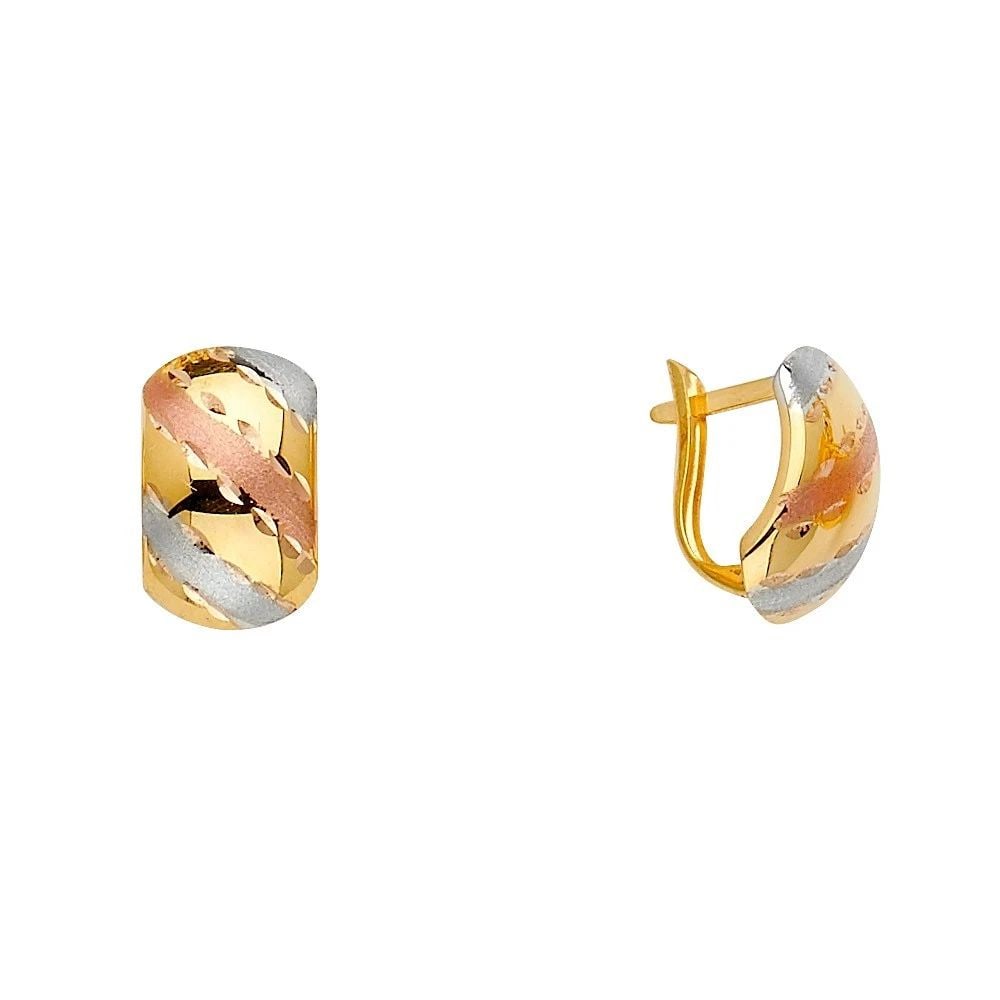 NEW 14K HALF HUGGIES EARRINGS (1 of 2)