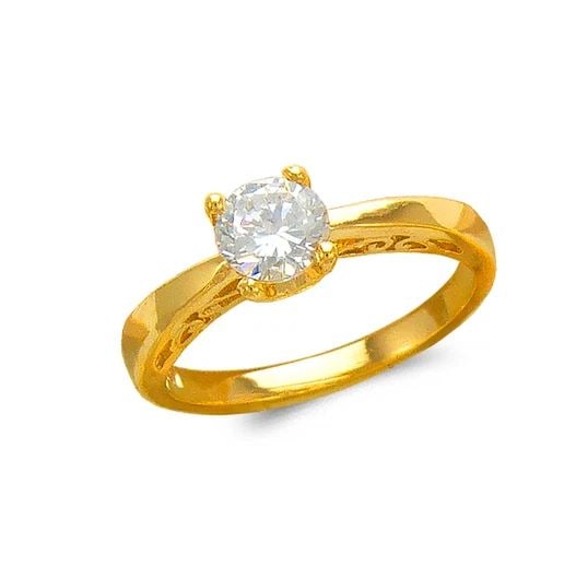 NEW 14K YELLOW GOLD LADIES FASHION SOLITAIRE RING (1 of 2)