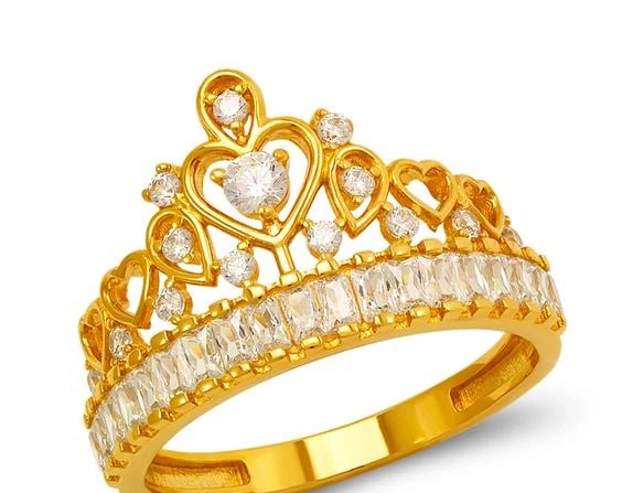 NEW 14K YELLOW GOLD FANCY TIARA RING: NEW 14K YELLOW GOLD FANCY TIARA RING FANCY TIARA RING NEW 14K YELLOW GOLD Apx. WIDTH: 13.5mm Apx. WEIGHT: 3.0g