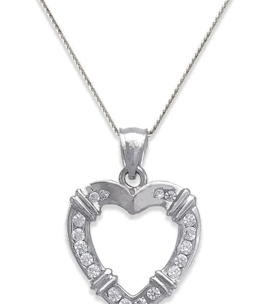 NEW 14K WHITE GOLD HEART PENDANT (1 of 2)
