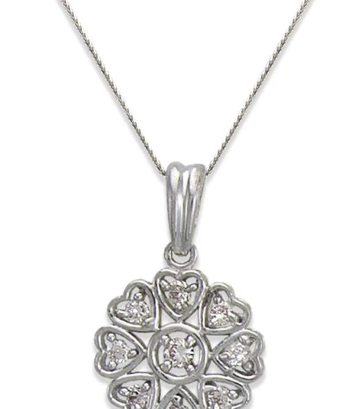 NEW 14K WHITE GOLD FLOWER PENDANT (1 of 2)