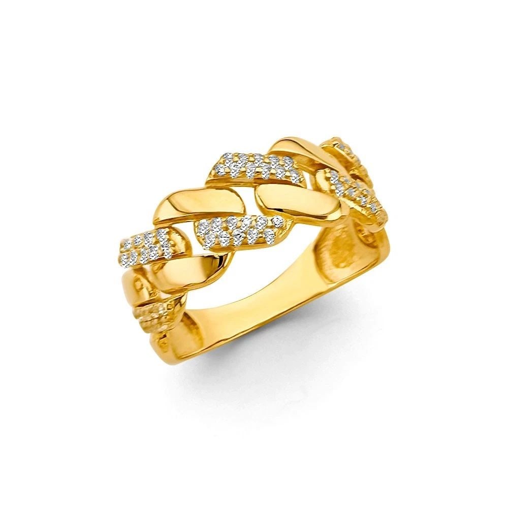 NEW 14K YELLOW GOLD LINK STYLE RING (1 of 2)