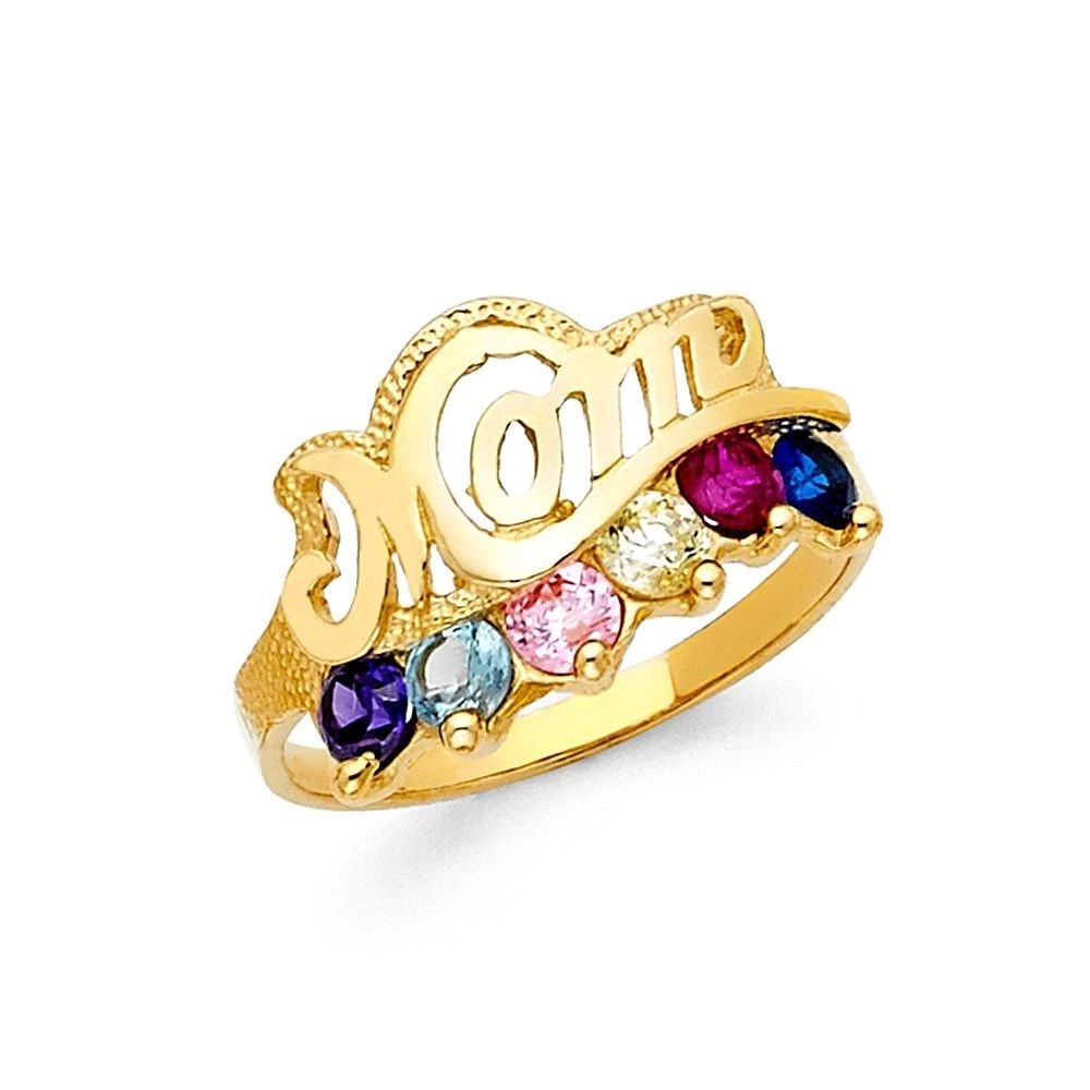 NEW 14K YELLOW GOLD MOTHERS RING - SIZE 7 (1 of 2)
