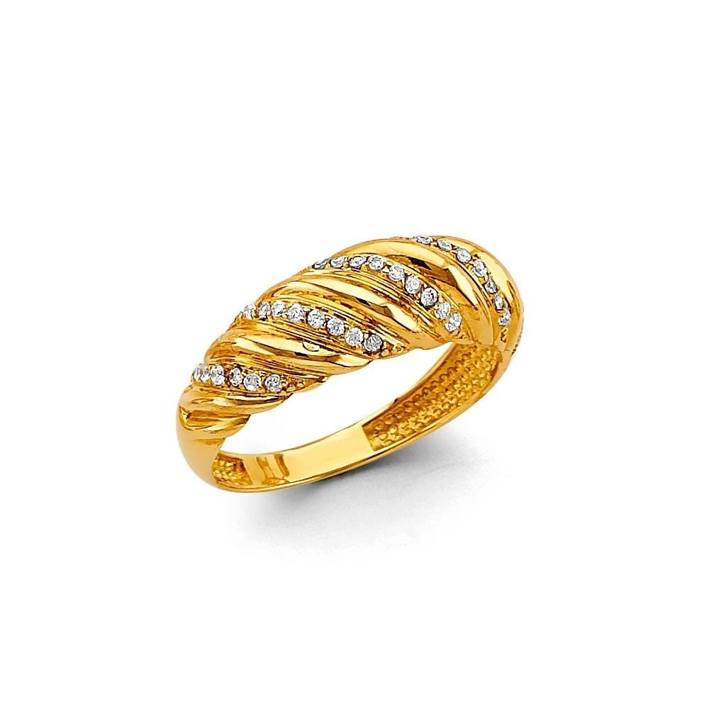 NEW 14K YELLOW GOLD SHRIMP DOME RING - SIZE 7 (1 of 2)