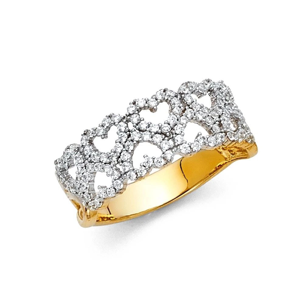 NEW 14K TWO TONE GOLD FANCY RING - SIZE 7 (1 of 2)
