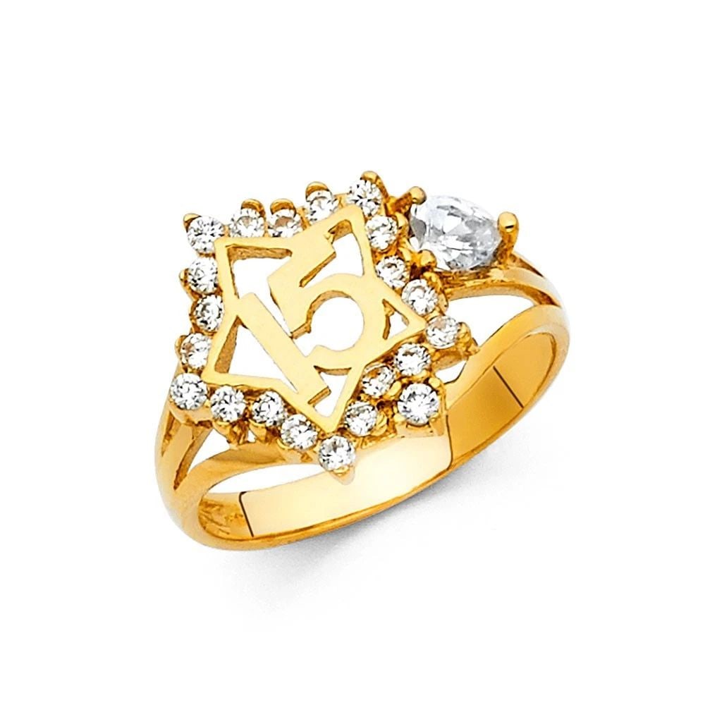 NEW 14K YELLOW GOLD 15 YEARS RING - SIZE 7 (1 of 2)