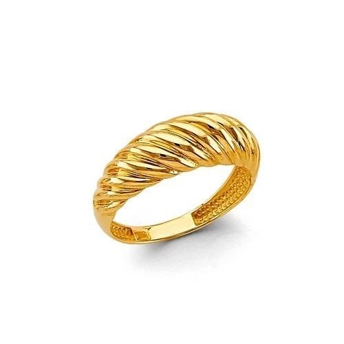 NEW 14K YELLOW GOLD SHRIMP DOME RING - SIZE 7 (1 of 2)