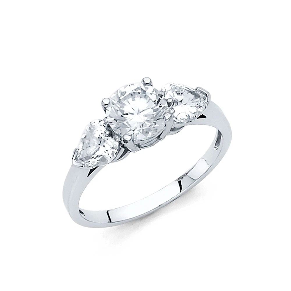 NEW 14K WHITE GOLD ENGAGEMENT RING - SIZE 7: NEW 14K WHITE GOLD ENGAGEMENT RING ENGAGEMENT RING NEW 14K WHITE GOLD WIDTH: 2.5 mm Apx. WEIGHT: 2.9 g
