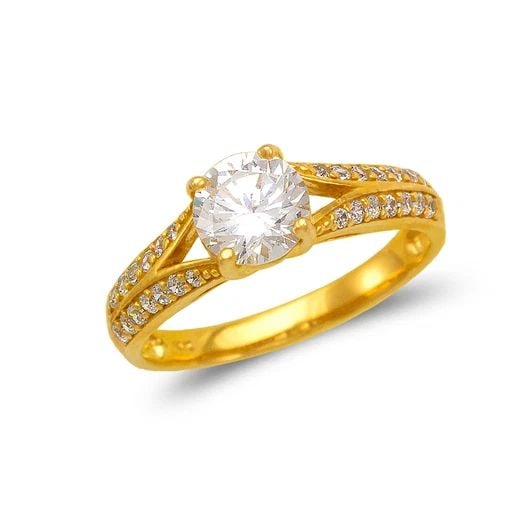 NEW 14K YELLOW GOLD LADIES FANCY SOLITAIRE RING: NEW 14K YELLOW GOLD LADIES FANCY SOLITAIRE RING LADIES FANCY SOLITAIRE RING NEW 14K YELLOW GOLD Apx. SIZE: 6mm Apx. WEIGHT: 2.9g