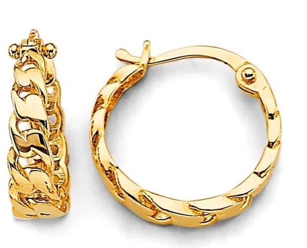 NEW 14K YELLOW GOLD HUGGIES EARRING (1 of 2)