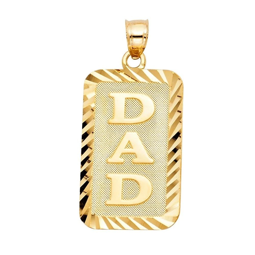 NEW 14K YELLOW GOLD DAD PENDANT (1 of 2)