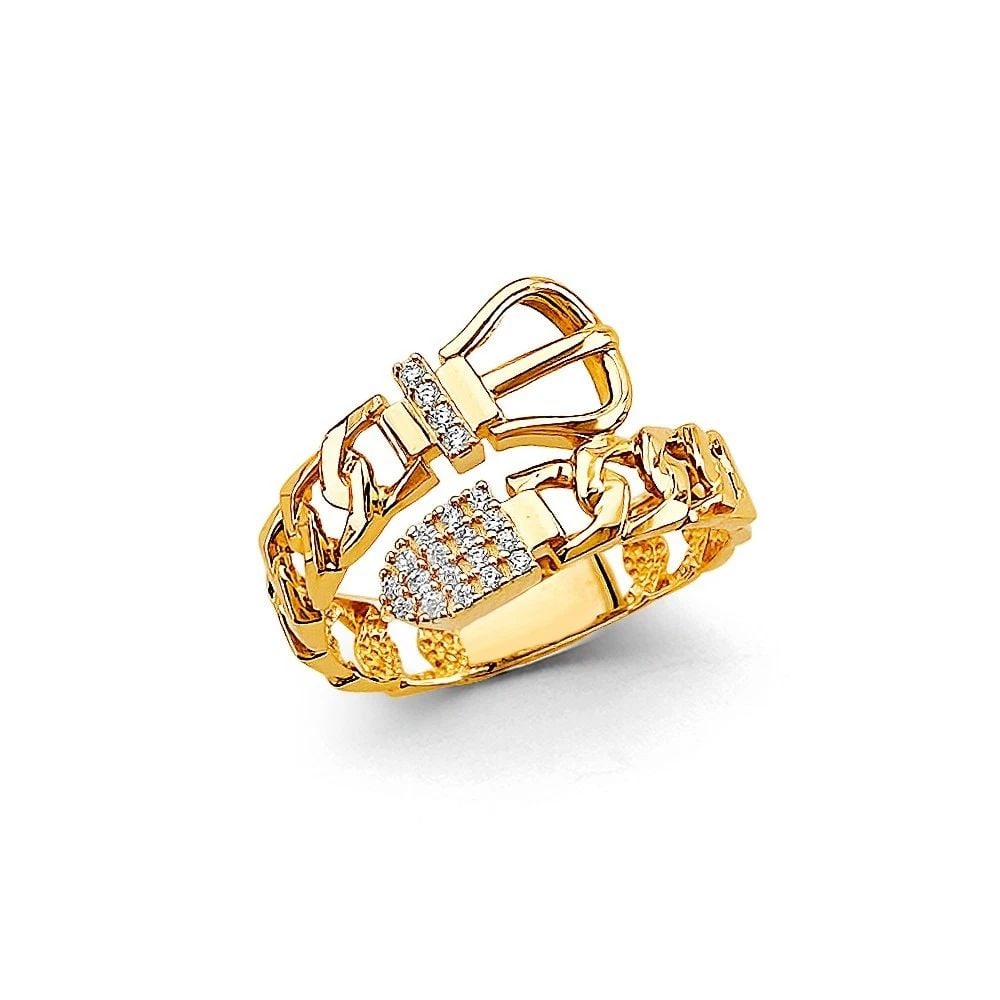 NEW 14K YELLOW GOLD BELT RING - SIZE 7 (1 of 2)