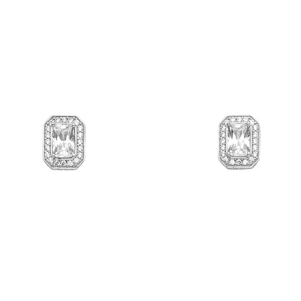 NEW 14K WHITE GOLD EARRINGS/SET (1 of 2)