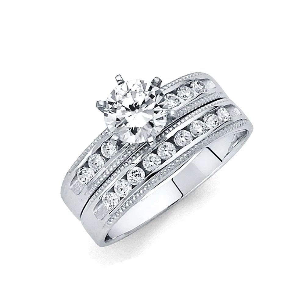 NEW 14K WHITE GOLD ENGAGEME NT RING - SIZE 7 (1 of 2)