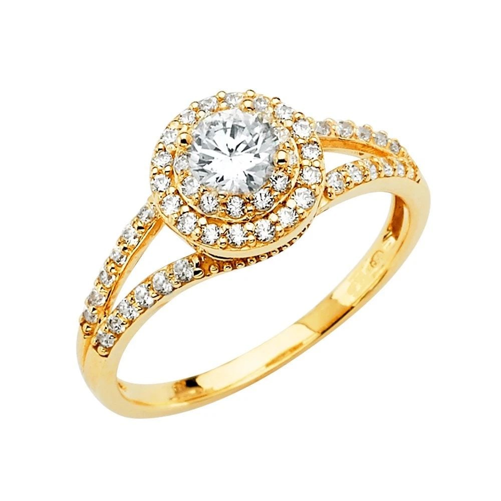 NEW 14K YELLOW GOLD ENGAGEMENT RING - SIZE 7: NEW 14K YELLOW GOLD CZ ENGAGEMENT RING CZ ENGAGEMENT RING NEW 14K YELLOW GOLD WIDTH : WEIGHT : 2.8g