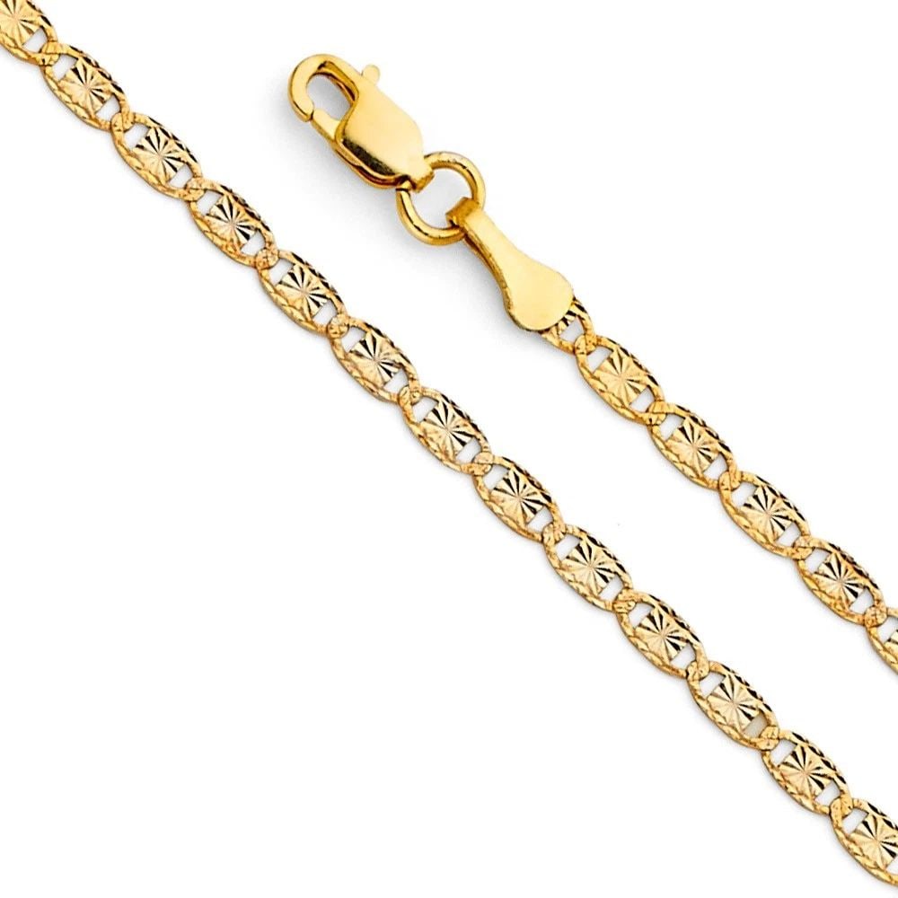 NEW 14K YELLOW GOLD VALENTINO 040 STAR DC CHAIN: 14K YELLOW GOLD VALENTINO 040 STAR DC CHAIN VALENTINO 040 STAR DC CHAIN NEW 14K YELLOW GOLD WIDTH: mm AVERAGE Apx WEIGHT: 2g