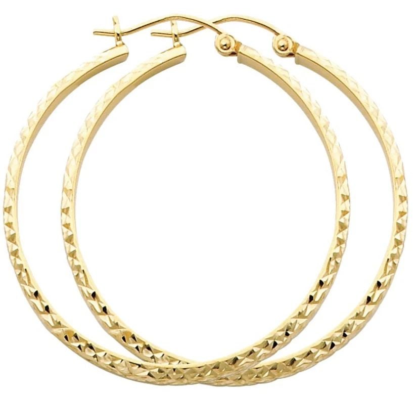 NEW 14K YELLOW GOLD DC 2.8MM HOLLOW ROUND TUBE HOOP EARRINGS (35MM): NEW 14K YELLOW GOLD DC 2.8MM HOLLOW ROUND TUBE HOOP EARRINGS (35MM) DC 2.8MM HOLLOW ROUND TUBE HOOP EARRINGS (35MM) NEW 14K YELLOW GOLD HEIGHT - 35 mm WIDTH - 35 mm Apx WEIGHT - 2.1 g