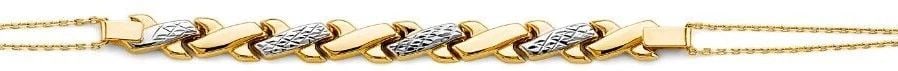 NEW 14K TWO TONE GOLD CENTER STAMPATO BRACELET: NEW 14K TWO TONE GOLD CENTER STAMPATO BRACELET CENTER STAMPATO BRACELET NEW 14K TWO TONE GOLD LENGTH - 7+1in Apx WEIGHT - 2.8g
