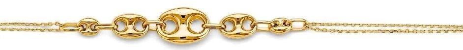 NEW 14K YELLOW GOLD CENTER PUFF LINK BRACELET (1 of 2)