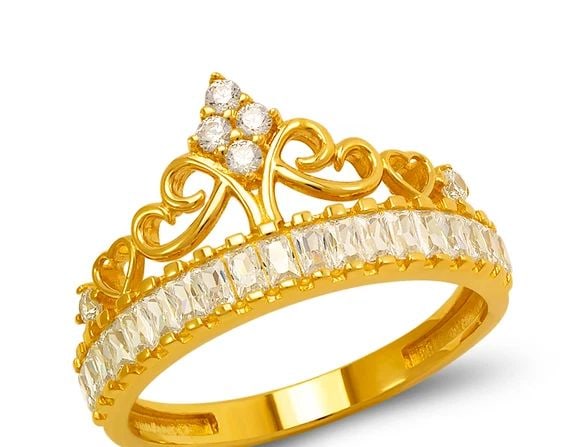 NEW 14K YELLOW GOLD FANCY TIARA RING (1 of 2)