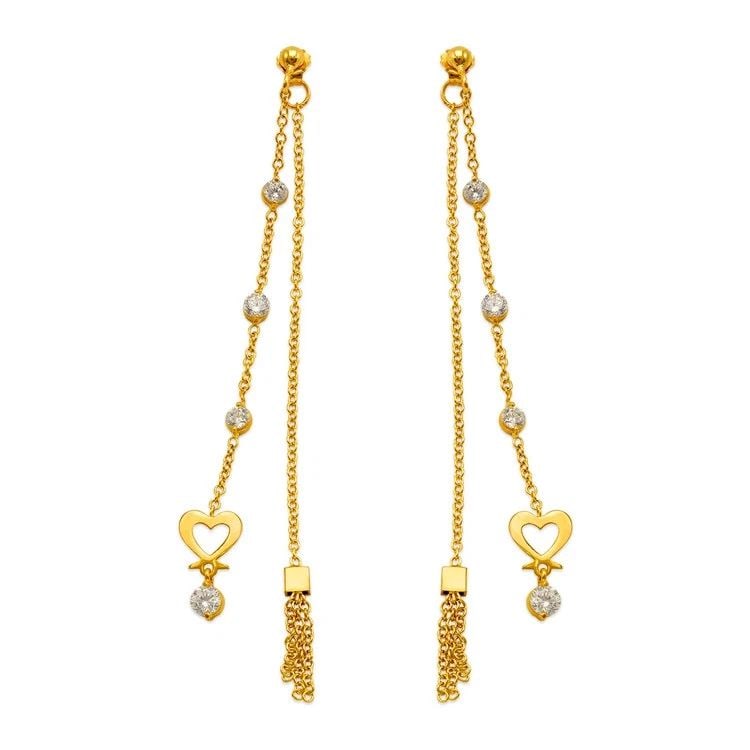 NEW 14K YELLOW GOLD 2PC LAYERED BUTTERFLY TASSLE DANGLING EARRINGS: NEW 14K YELLOW GOLD 2PC LAYERED BUTTERFLY TASSLE DANGLING EARRINGS 2PC LAYERED BUTTERFLY TASSLE DANGLING EARRINGS NEW 14K YELLOW GOLD Width: Approx. 6x80mm Apx WEIGHT: 2.8g