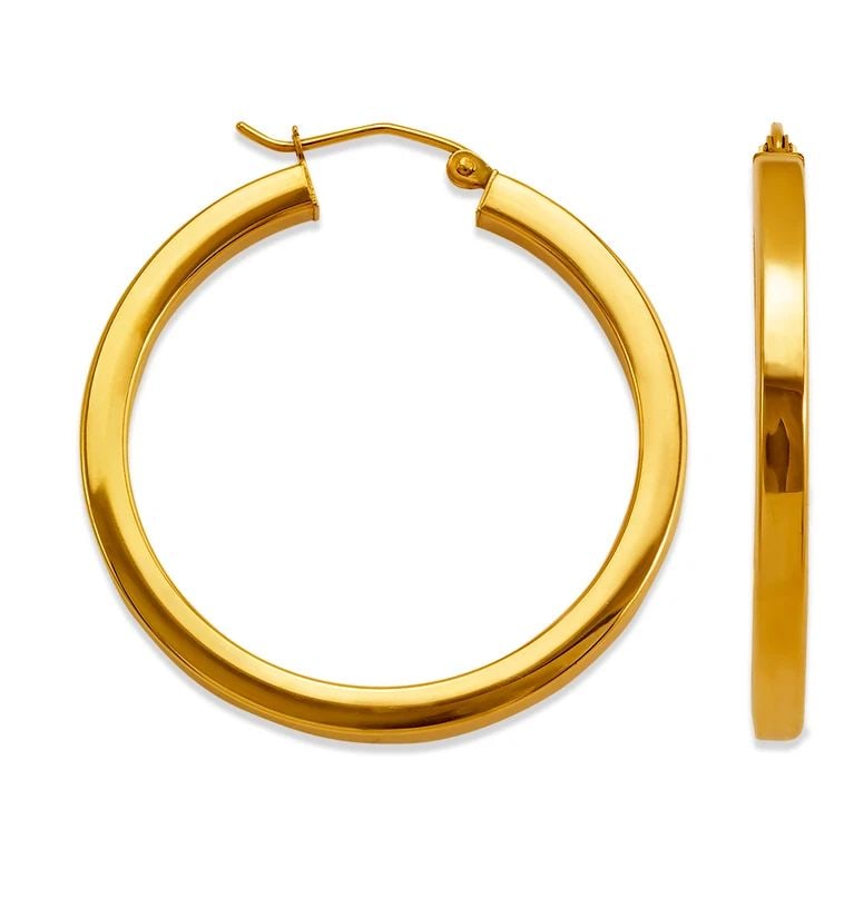 NEW 14K YELLOW GOLD 3MM SQUARE TUBE HOOP EARRINGS: NEW 14K YELLOW GOLD 3MM SQUARE TUBE HOOP EARRINGS 3MM SQUARE TUBE HOOP EARRINGS NEW 14K YELLOW GOLD Width: Approx. 3.0mm Apx WEIGHT: 2.8g