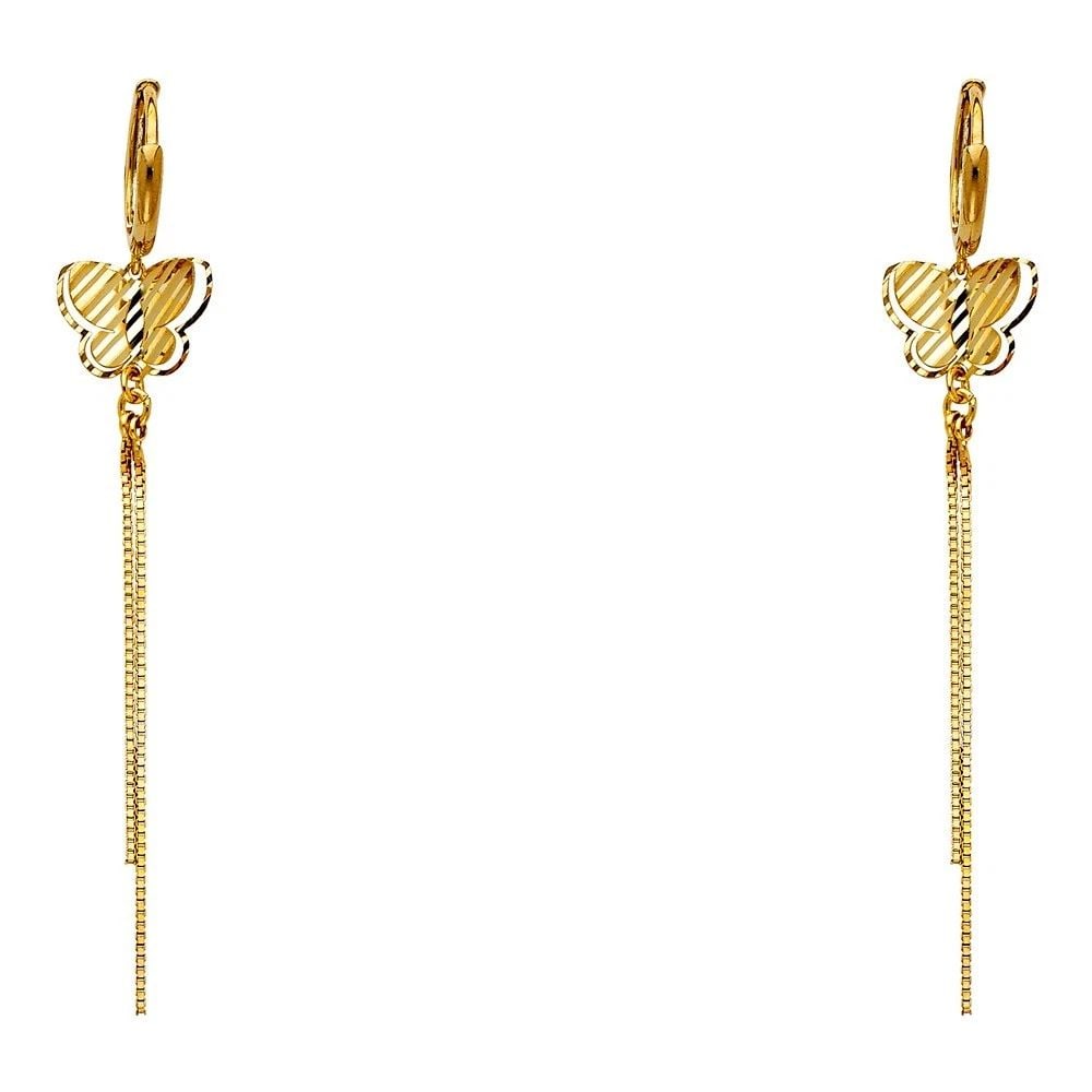 NEW 14K YELLOW GOLD DANGLING EARRINGS: NEW 14K YELLOW GOLD DANGLING EARRINGS (ER333) DANGLING EARRINGS (ER333) NEW 14K YELLOW GOLD HEIGHT - 65 mm WIDTH - 10 mm Apx WEIGHT - 2.1 g