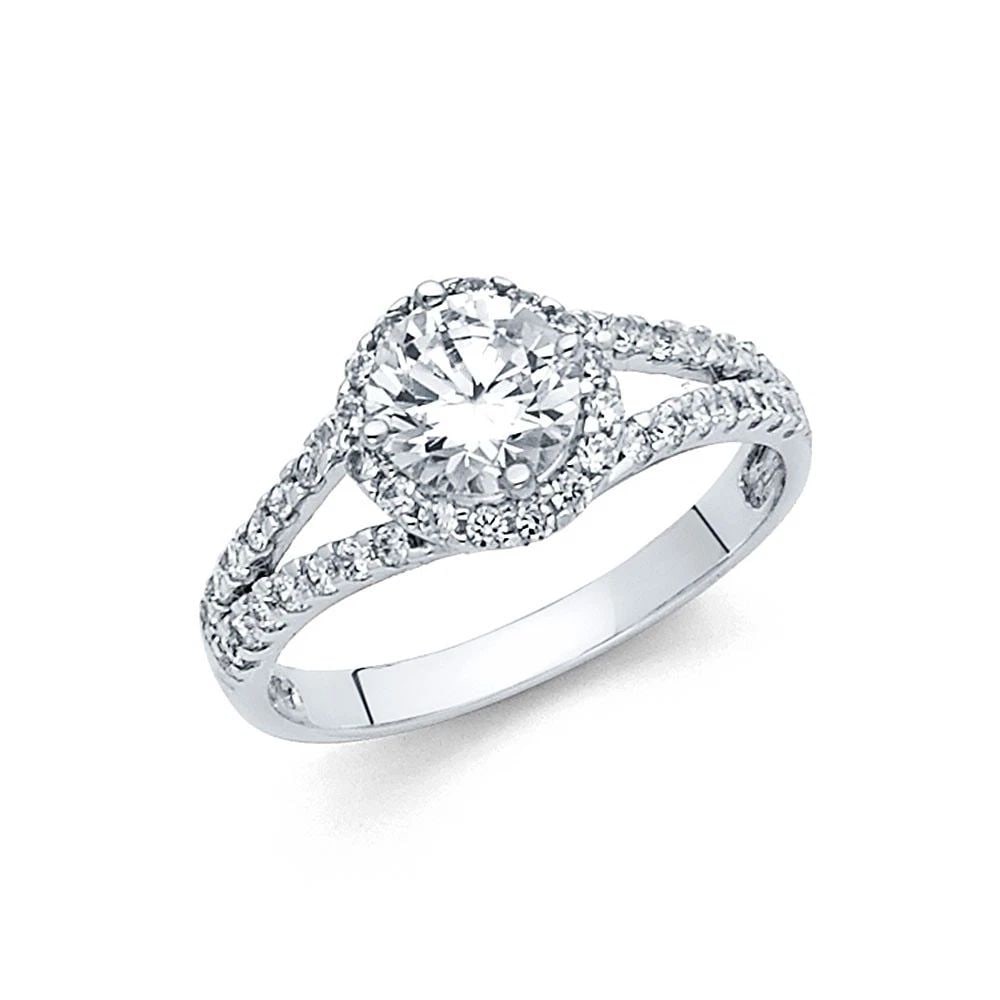 NEW 14K WHITE GOLD ENGAGEMENT RING - SIZE 7: NEW 14K WHITE GOLD ENGAGEMENT RING ENGAGEMENT RING NEW 14K WHITE GOLD WIDTH: 6 mm Apx. WEIGHT: 2.74 g