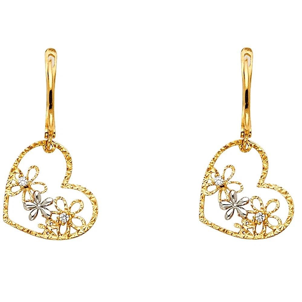 NEW 14K TWO TONE GOLD EARRINGS (1 of 2)