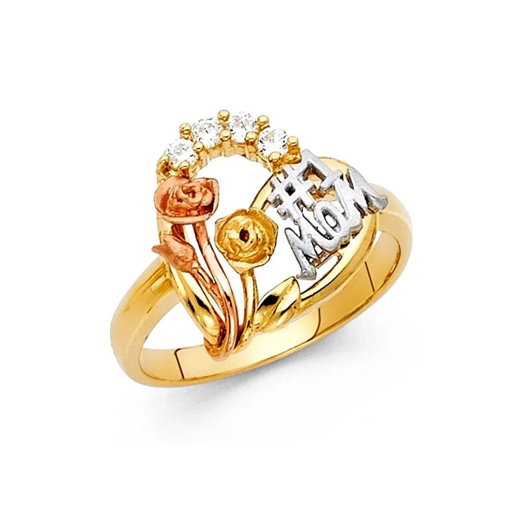 NEW 14K TRI COLOR GOLD MOTHERS RING: NEW 14K TRI COLOR GOLD MOTHERS RING MOTHERS RING NEW 14K TRI COLOR GOLD WIDTH : 15 mm Average Apx WEIGHT : 2.7g