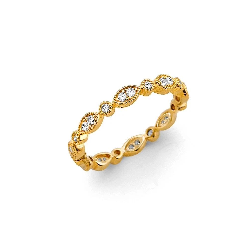 NEW 14K YELLOW GOLD ETERNITY BAND (1 of 2)