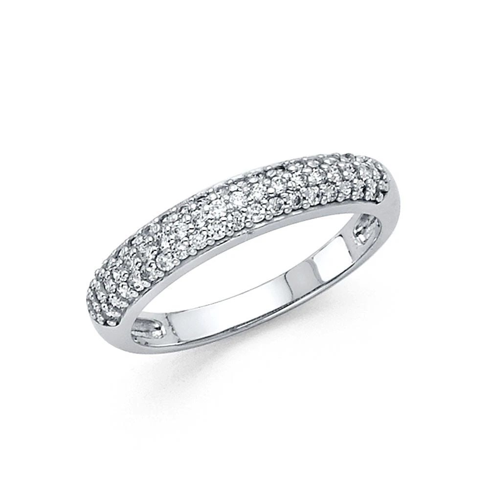 NEW 14K WHITE GOLD WEDDING BAND - SIZE 7 (1 of 2)