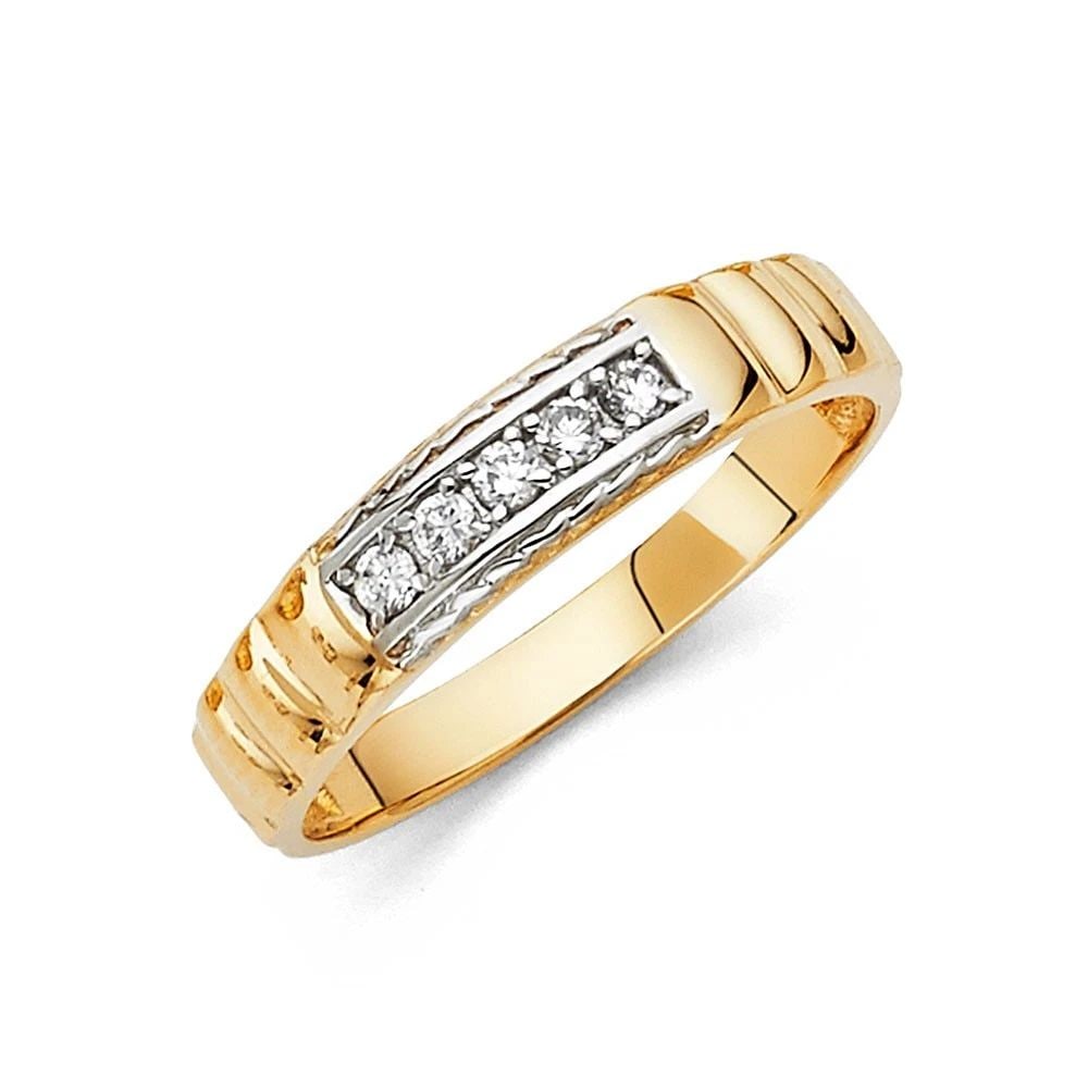 NEW 14K TWO TONE GOLD MEN'S WEDDING BAND - SIZE 10: NEW 14K TWO TONE GOLD MEN'S WEDDING BAND MEN'S WEDDING BAND NEW 14K TWO TONE GOLD WIDTH: 5 mm Average Apx. WEIGHT: 2.7 g
