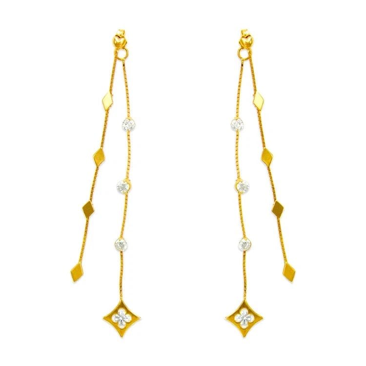 NEW 14K YELLOW GOLD 2PC LAYERED DANGLING EARRINGS: NEW 14K YELLOW GOLD 2PC LAYERED DANGLING EARRINGS 2PC LAYERED DANGLING EARRINGS NEW 14K YELLOW GOLD Width: Approx. 9x78mm Apx WEIGHT: 2.7g
