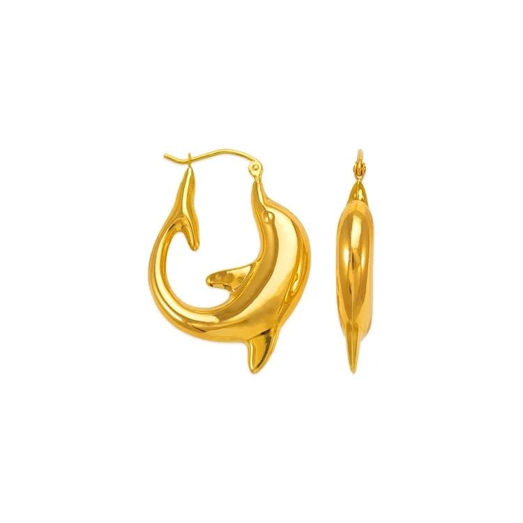 NEW 14K YELLOW GOLD HOLLOW SHRIMP HOOP EARRINGS: NEW 14K YELLOW GOLD HOLLOW SHRIMP HOOP EARRINGS HOLLOW SHRIMP HOOP EARRINGS NEW 14K YELLOW GOLD Width: Approx. 23mm Apx WEIGHT: 2.7g