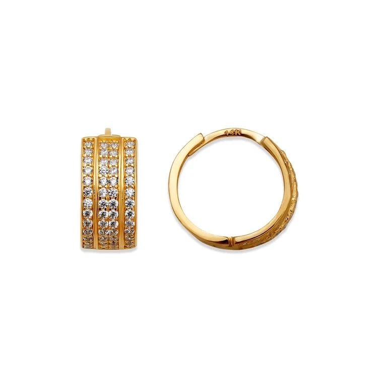 NEW 14K YELLOW GOLD HUGGIE EARRINGS: NEW 14K YELLOW GOLD HUGGIE EARRINGS HUGGIE EARRINGS NEW 14K YELLOW GOLD Width: Approx. 6.5x14mm Apx WEIGHT: 2.7g