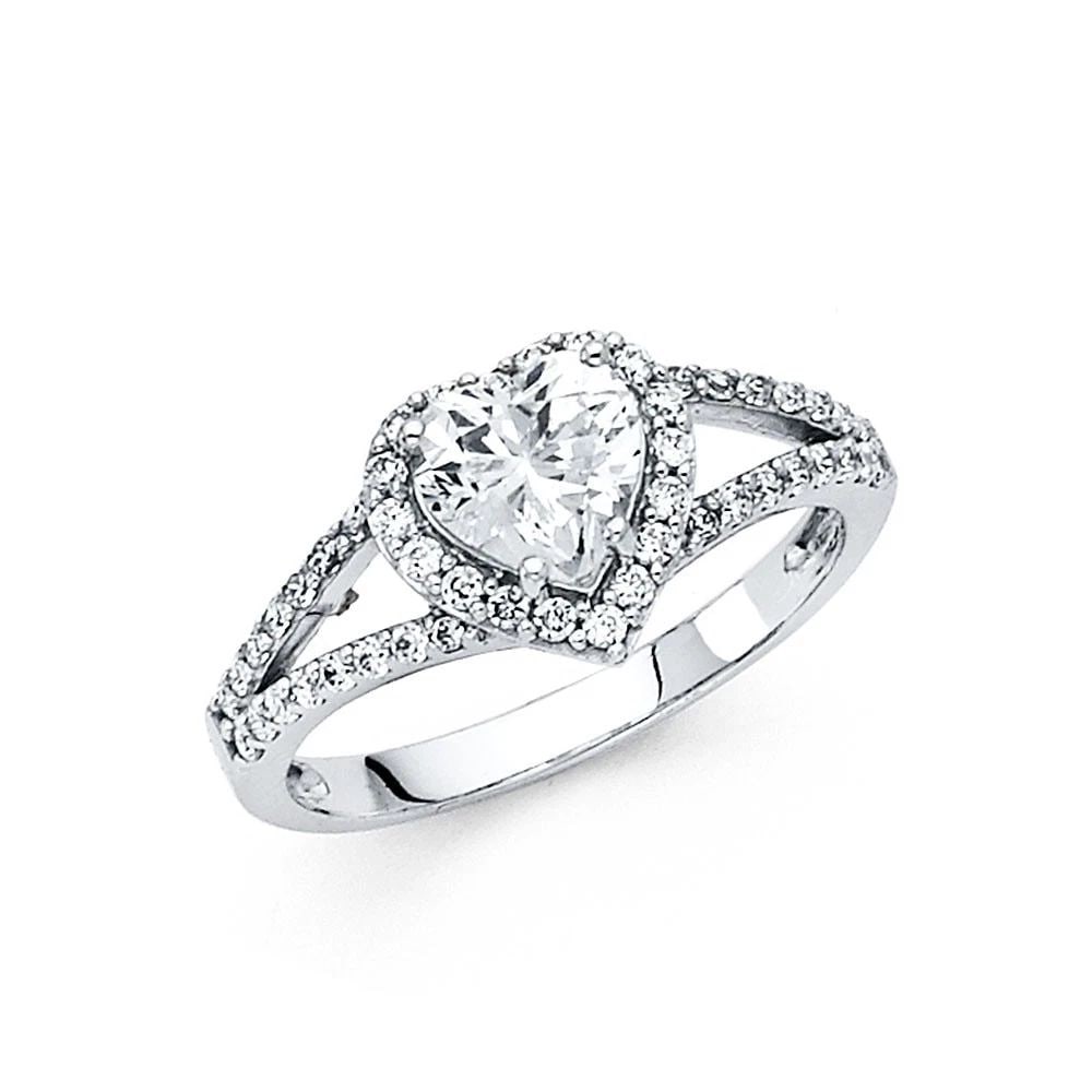 NEW 14K WHITE GOLD ENGAGEMENT RING - SIZE 7: NEW 14K WHITE GOLD ENGAGEMENT RING ENGAGEMENT RING NEW 14K WHITE GOLD WIDTH: 4 mm Average Apx. WEIGHT: 2.68 g