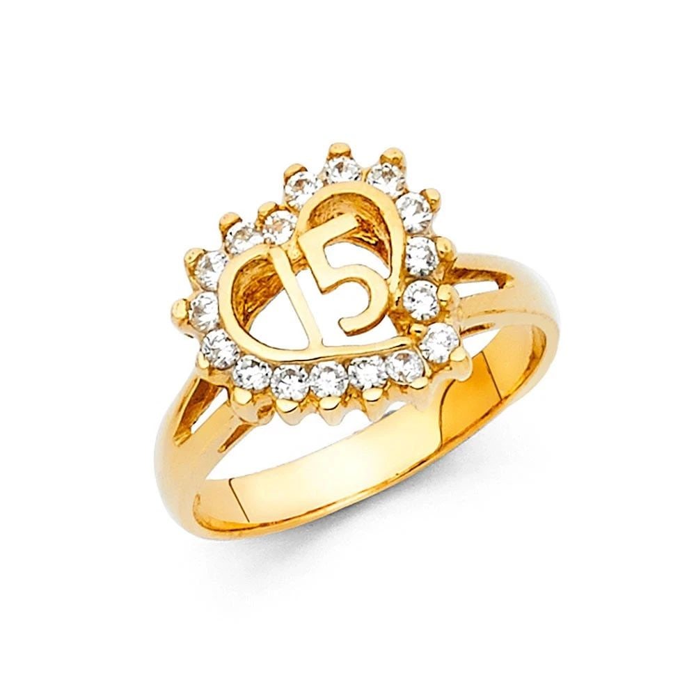 NEW 14K YELLOW GOLD 15 YEARS RING: NEW 14K YELLOW GOLD 15 YEARS RING 15 YEARS RING NEW 14K YELLOW GOLD WIDTH : 11 mm Average Apx WEIGHT : 2.7g