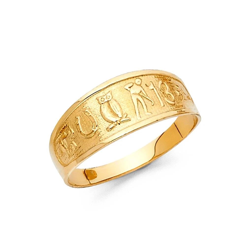 NEW 14K YELLOW GOLD LUCKY RING (1 of 2)