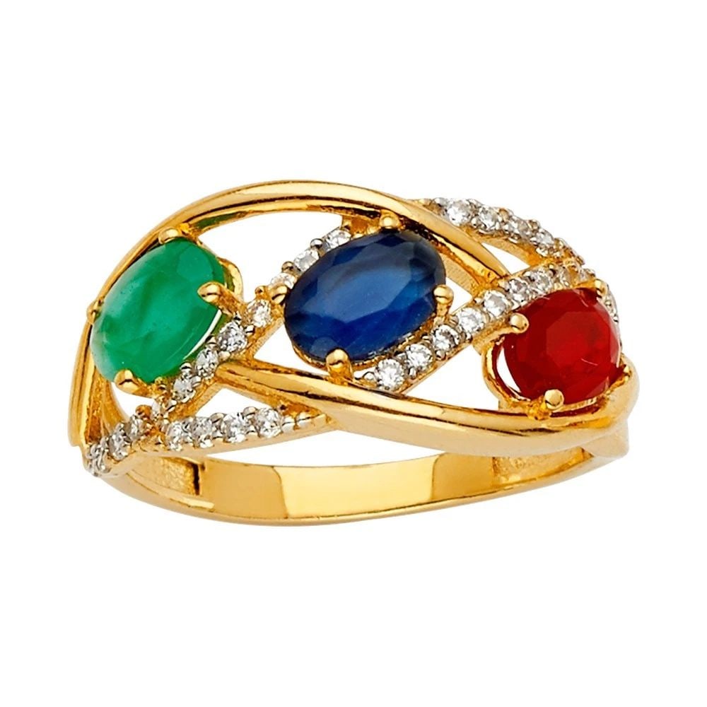 NEW 14K YELLOW GOLD COLOR GEM STONE RING: NEW 14K YELLOW GOLD COLOR GEM STONE RING COLOR GEM STONE RING NEW 14K YELLOW GOLD WIDTH : Average Apx WEIGHT : 2.6g