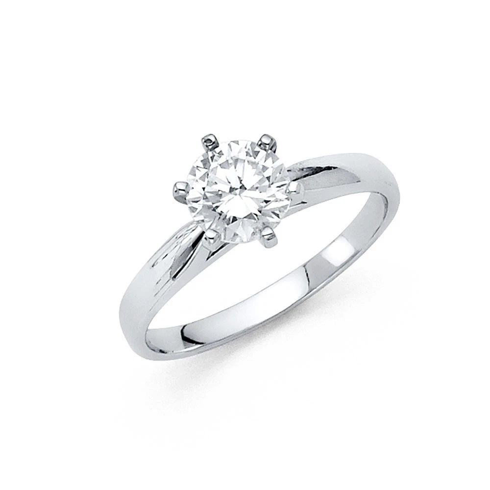 NEW 14K WHITE GOLD ENGAGEMENT RING - SIZE 7: NEW 14K WHITE GOLD ENGAGEMENT RING ENGAGEMENT RING NEW 14K WHITE GOLD WIDTH: 1.5 mm Average Apx. WEIGHT: 2.64 g