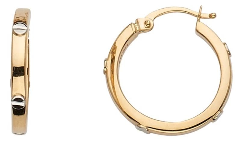 NEW 14K YELLOW GOLD HOOP EARRINGS WITH SCREW: NEW 14K YELLOW GOLD HOOP EARRINGS WITH SCREW HOOP EARRINGS WITH SCREW NEW 14K YELLOW GOLD HEIGHT - 19 mm WIDTH - 19 mm Apx WEIGHT - 2 g