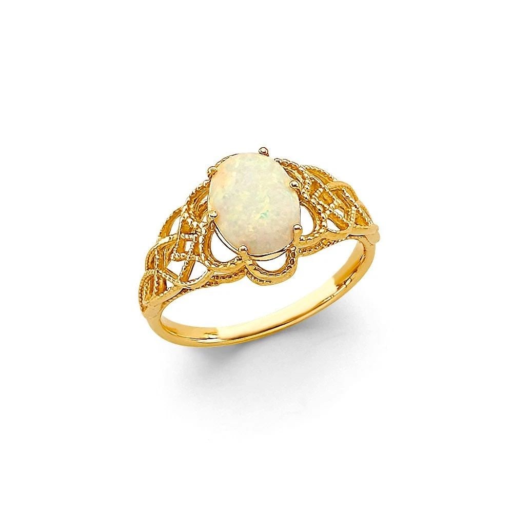 NEW 14K YELLOW GOLD FANCY OPAL RING - SIZE 7: NEW 14K YELLOW GOLD FANCY OPAL RING FANCY OPAL RING NEW 14K YELLOW GOLD WIDTH : Average Apx WEIGHT : 2.6g