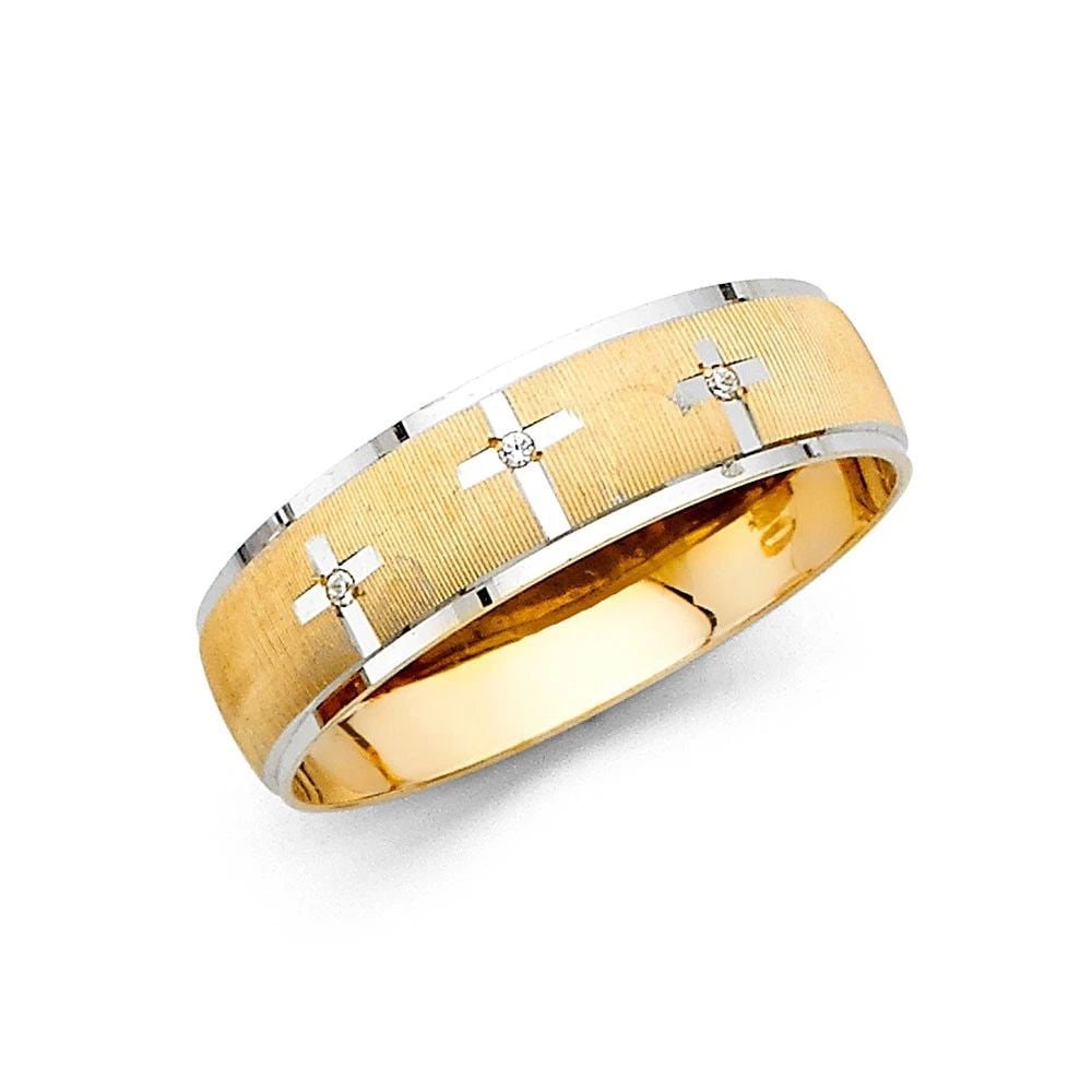 NEW 14K TWO TONE GOLD MEN'S WEDDING BAND - SIZE 10: NEW 14K TWO TONE GOLD MEN'S WEDDING BAND MEN'S WEDDING BAND NEW 14K TWO TONE GOLD WIDTH : 6 mm Average Apx WEIGHT : 2.6g