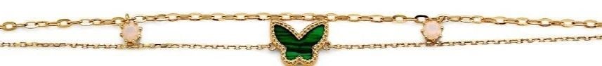 NEW 14K YELLOW GOLD 2 LINE BUTTERFLY BRACELET (1 of 2)