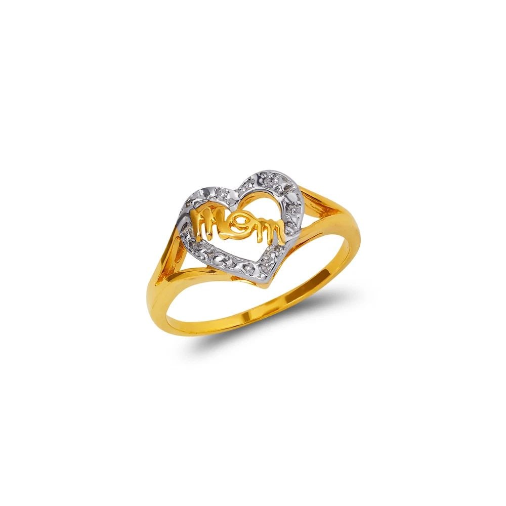 NEW 14K TWO TONE GOLD MOM RING (1 of 2)